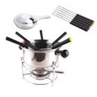 Conjunto Fondue 10 Peças Inox Aperitivo Doce Salgado Fruta Chocolate Queijo Molho Outono Inverno Frio