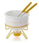 Conjunto Fondue Casal 550ml Queijo Em Estoque Envio Imediato - Forma Inox