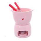 Conjunto Fondue De Porcelana Hauskraft Lamour Rosa 5 Peças