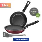 Conjunto Frigideira Tramontina em Aço Inox c/ Espatula 3 Pçs