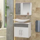 Conjunto Gabinete Banheiro 3 Portas Bali - Cinza Rovere