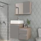 Conjunto Gabinete Banheiro CROSS 60cm - Gabinete + Cuba + Espelheira