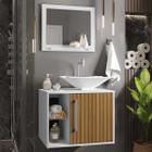 Conjunto Gabinete e Espelheira Grenoble Branco Ripado - CasaH