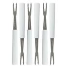 Conjunto garfos para petisco 6 peças branco - RICAELLE - Kit com 2 unidades