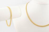 Conjunto Gargantilha Pulseira Lacraia 45 Cm 5.0 Ouro 18k750