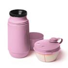 Conjunto Garrafa 250ml E Pote Leite Em Po Rosa Sanremo