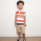 Conjunto Gola Polo Listras Infantil Menino Verão