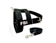 Conjunto Guia E Peitoral FBI Passeio Cão Pequeno Médio Porte - Pet