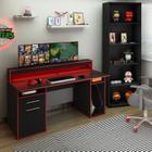 Conjunto Home Office 2 Peças 1 Mesa Gamer com LED 1 Estante 5 Prateleiras Multy Espresso Móveis