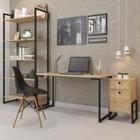 Conjunto Home Office 3 Peças 1 Escrivaninha 120cm 1 Estante Porto 1 Mesa de Cabeceira Wolli Espresso Móveis