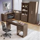 Conjunto Home Office 4 Peças 1 Mesa em L 1 Escrivaninha 2 Armários Espresso Móveis