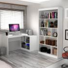 Conjunto Home Office com Escrivaninha Multifuncional e Estante para Livros Móveis