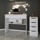 Conjunto Home Office Mesa E Gaveteiro com 4 Gavetas - Branco