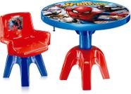 Conjunto Homem Aranha Mesa e Cadeira Centro de Atividades Marvel Spider Man Kit Educativo