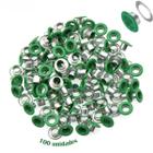 Conjunto Ilhós Colorido Com Arruela n 54 100 unidades Para Scrapbook e Patchwork