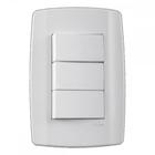 Conjunto Ilumi Slim Branco Com Placa 3 Simples - 8019