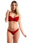 Conjunto IMI Lingerie Com Bojo Em Microfibra E Renda Fio Duplo Dafne Vermelho