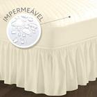 Conjunto Impermeável Capa de Colchão Casal Queen Palha c/ Saia box