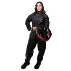 Conjunto Impermeável Com Gola Preto Feminino Motociclista Tam P Pioneira