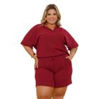 Conjunto Indy Blusa Manga Curta e Shorts Verão Plus Size