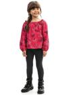 Conjunto Infantil Bata e Legging 2 peças Vermelho Tam 4 a 14 - Kamylus