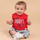 Conjunto Infantil Bebê Menino Camiseta Regata em Malha Bermuda em Moletinho Aviãozinhos ByGus