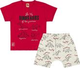 Conjunto Infantil Menino Jardineira Roar Branco/Verde Neon Livy Malhas