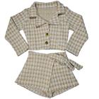 Conjunto Infantil Blazer Short Saia Outono Inverno