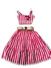 Conjunto Infantil Blogueirinha Saia média longa E Cropped