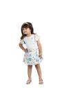 Conjunto infantil blusa com saia estampa de borboleta 21576