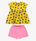 Conjunto Infantil Blusa Com Shorts Rovi Kids Amarelo