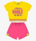 Conjunto Infantil Blusa Com Shorts Rovi Kids Amarelo