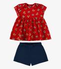 Conjunto Infantil Blusa Com Shorts Rovi Kids Vermelho