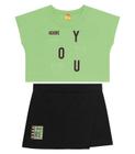 Conjunto Infantil Blusa Com Shorts Saia Rovi Kids Verde