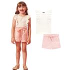 Conjunto Infantil Blusa Cotton Pérola Shorts Tricoline Shine Kukiê