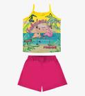 Conjunto Infantil Blusa De Alça E Shorts Rovi Kids Amarelo