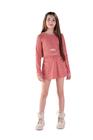 Conjunto Infantil Blusa M/L E Shorts Saia Menina Anjo 4450033