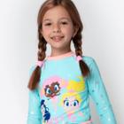Conjunto Infantil Blusa Proteção UV50+ Sereia Glitter Estrela
