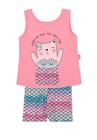 Conjunto Infantil Blusa Regata e Shorts JACA-LELÉ Sereia Rosa