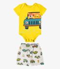 Conjunto Infantil Body Com Bermuda Rovi Kids Amarelo