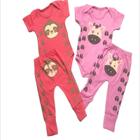 Conjunto Infantil Body e Calça Bebe Bichinhos Estampado Manga Curta 2 Pçs