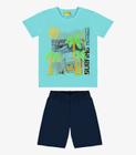 Conjunto Infantil Camiseta Com Bermuda Rovi Kids Azul