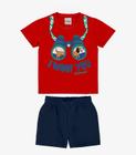 Conjunto Infantil Camiseta Com Bermuda Rovi Kids Vermelho