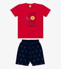 Conjunto Infantil Camiseta Com Bermuda Rovi Kids Vermelho