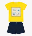 Conjunto Infantil Camiseta Com Bermuda Trick Nick Amarelo