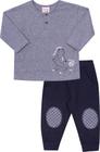 Conjunto Infantil camiseta e calça Nini &amp Bambini melhor jogador azul e marinho