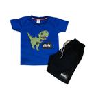 Conjunto Infantil Camiseta e Short Dino Roarr Confortável Macio