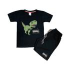 Conjunto Infantil Camiseta e Short Dino Roarr Confortável Macio