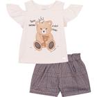Conjunto Infantil Camiseta e Shorts Nini &amp Bambini Jacquard alfaiataria