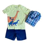 Conjunto infantil Carters Dinossauro com camisa - 3 peças